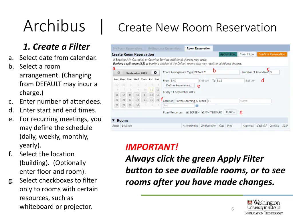 archibus create new room reservation 1