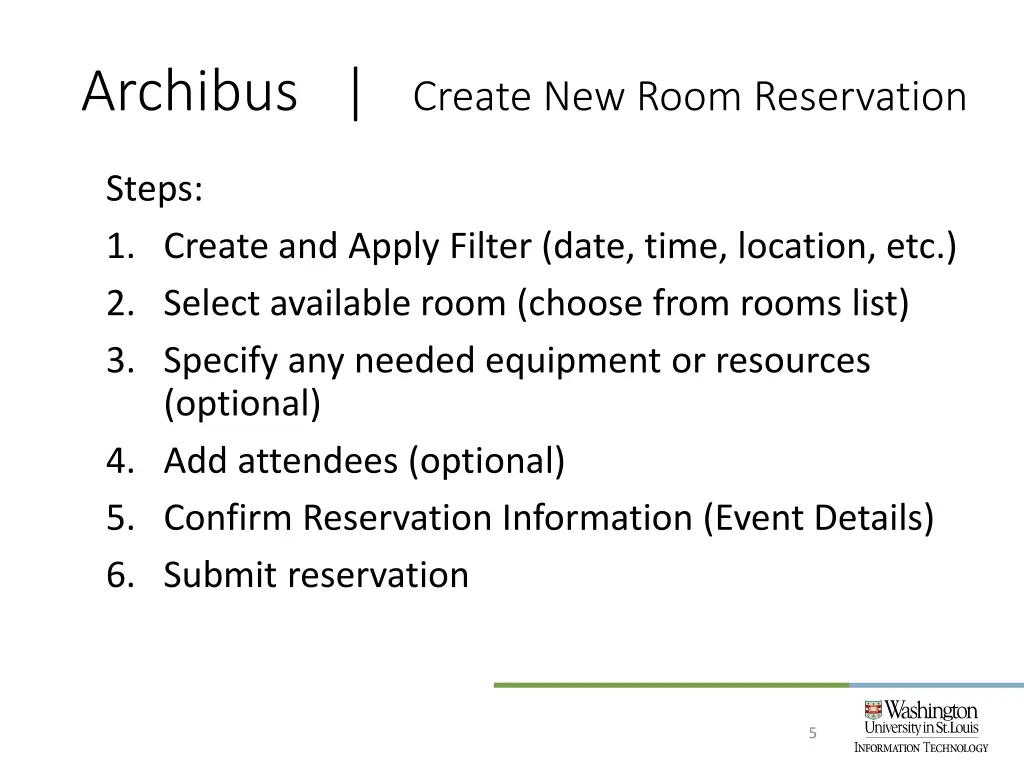 archibus create new room reservation
