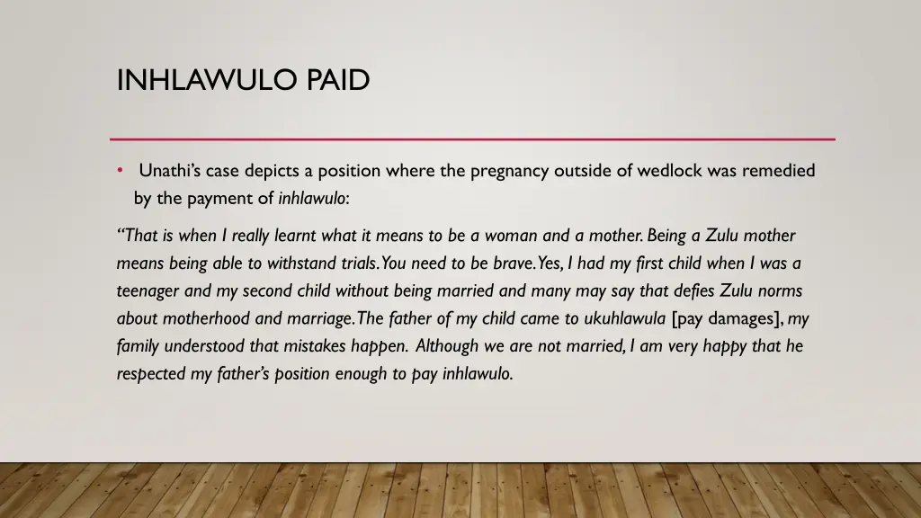 inhlawulo paid