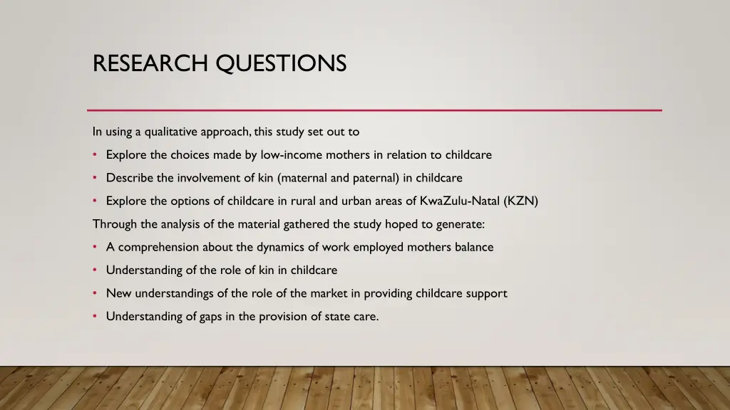 research questions