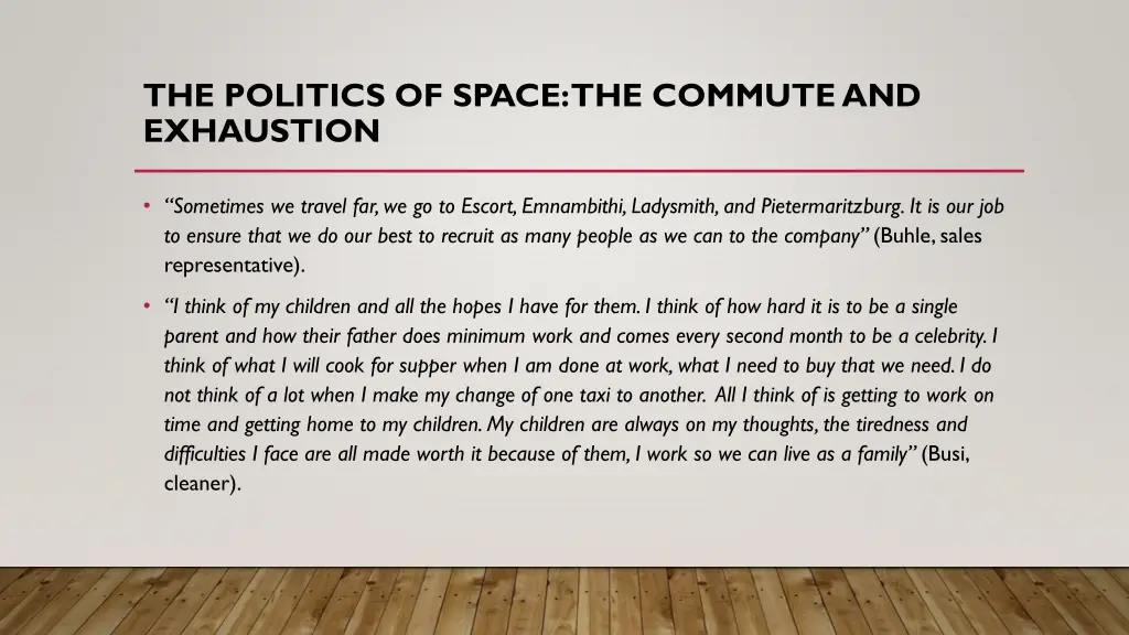 the politics of space the commute and exhaustion