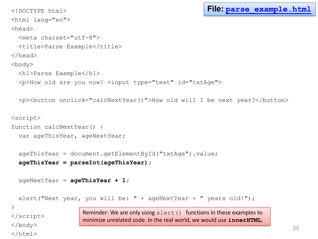 file parse example html