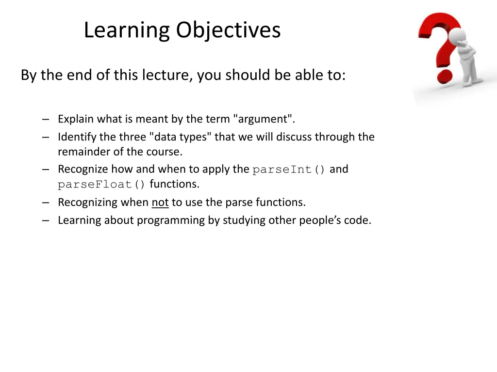 learning objectives