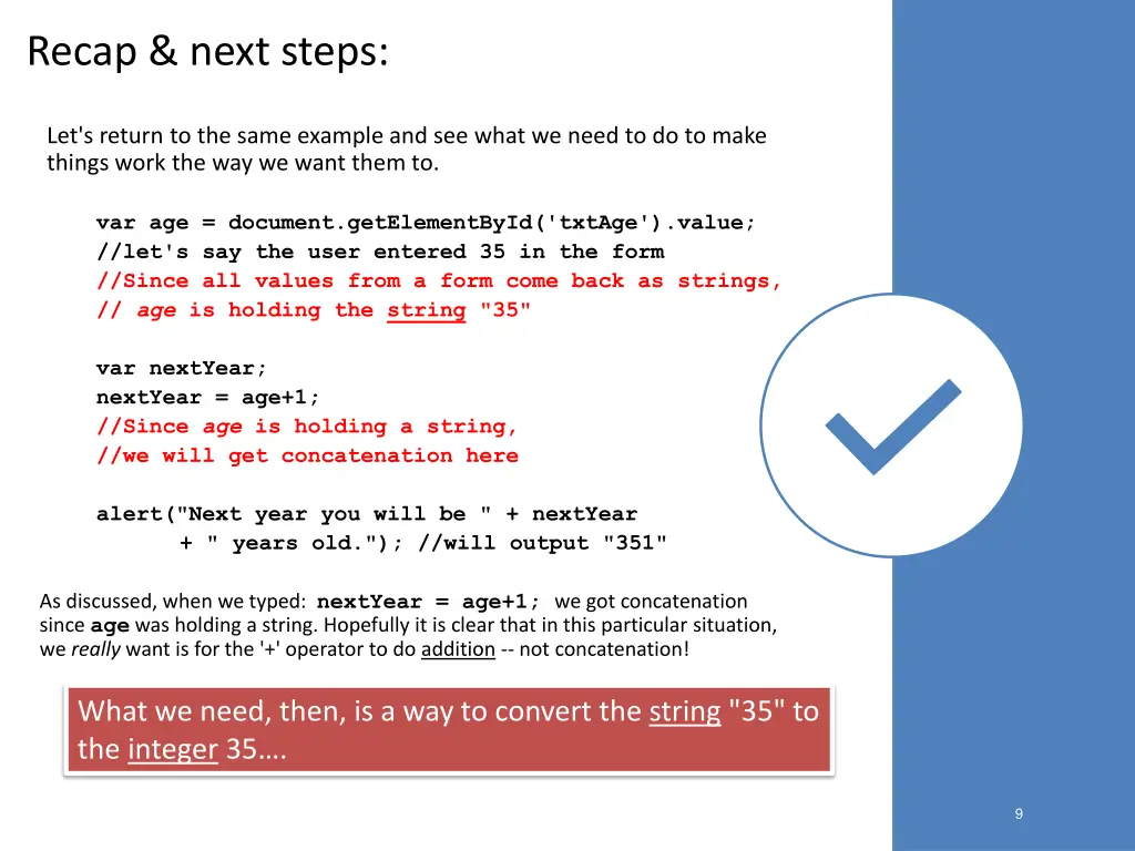 recap next steps