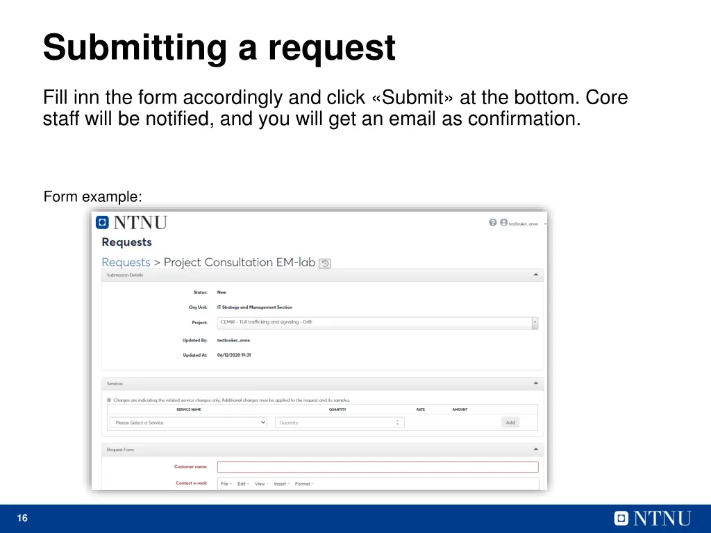 submitting a request 1