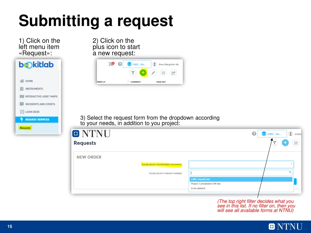 submitting a request