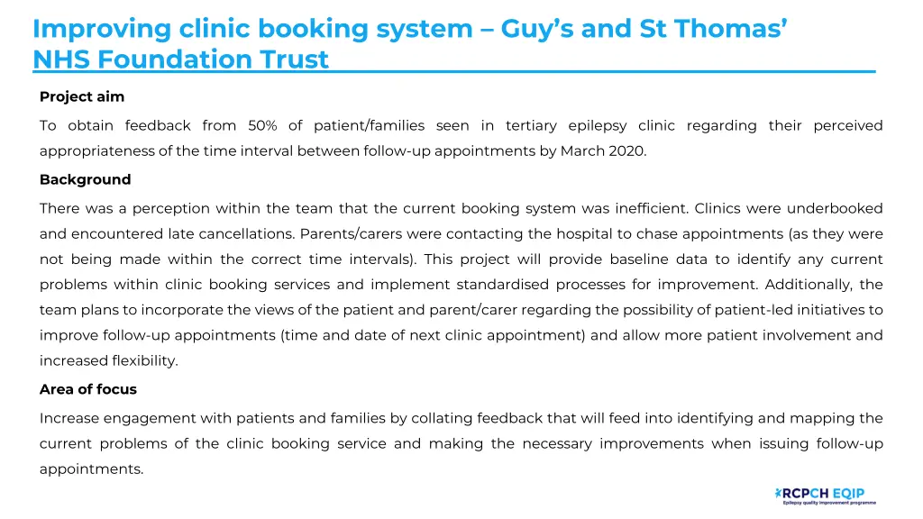 improving clinic booking system