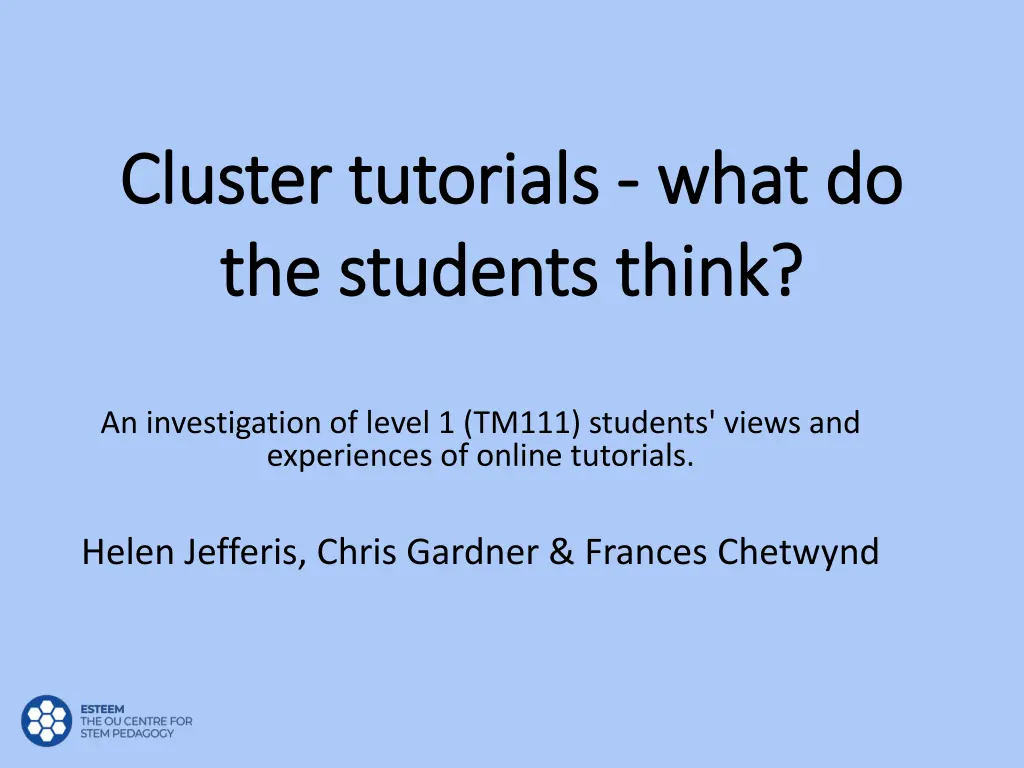 cluster tutorials cluster tutorials what