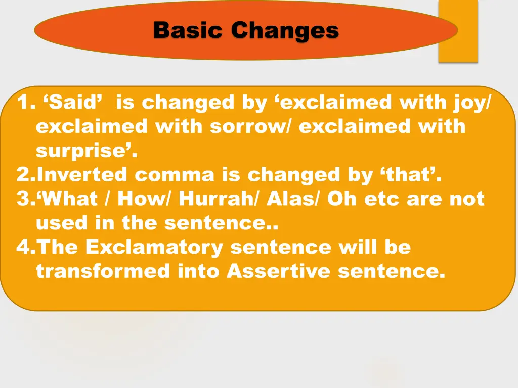 basic changes