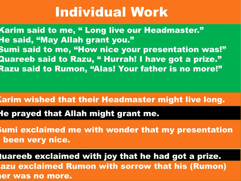 individual work