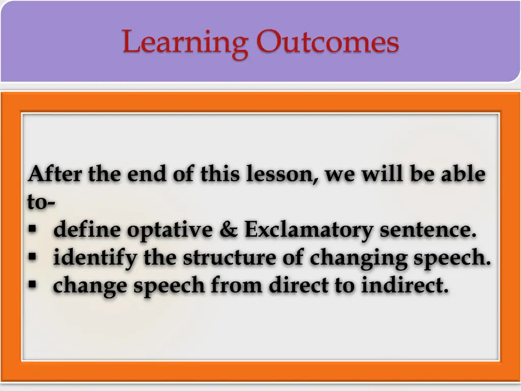 learning outcomes