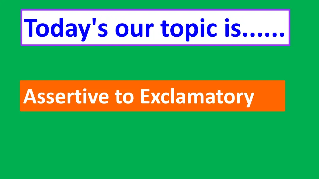 today s our topic is