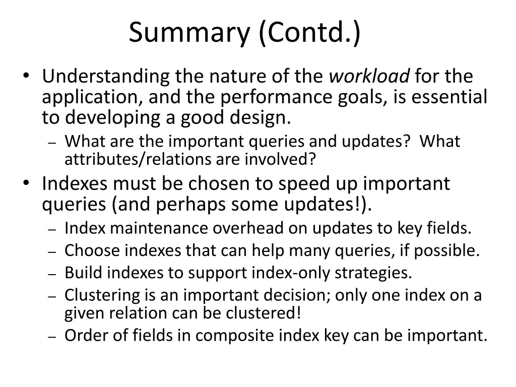 summary contd 1