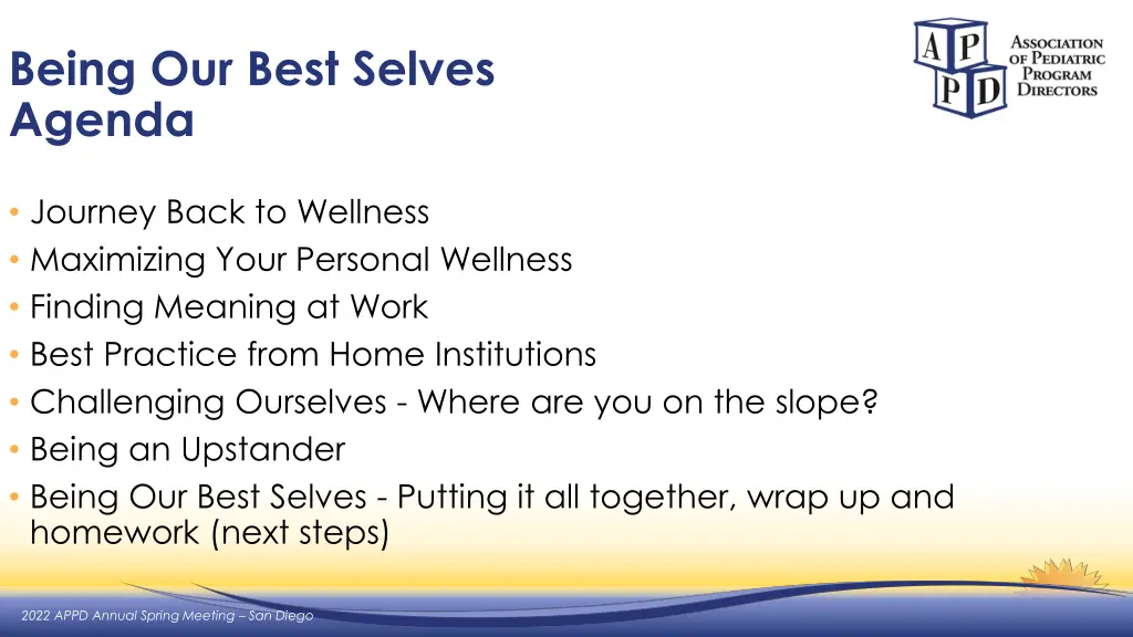 being our best selves agenda