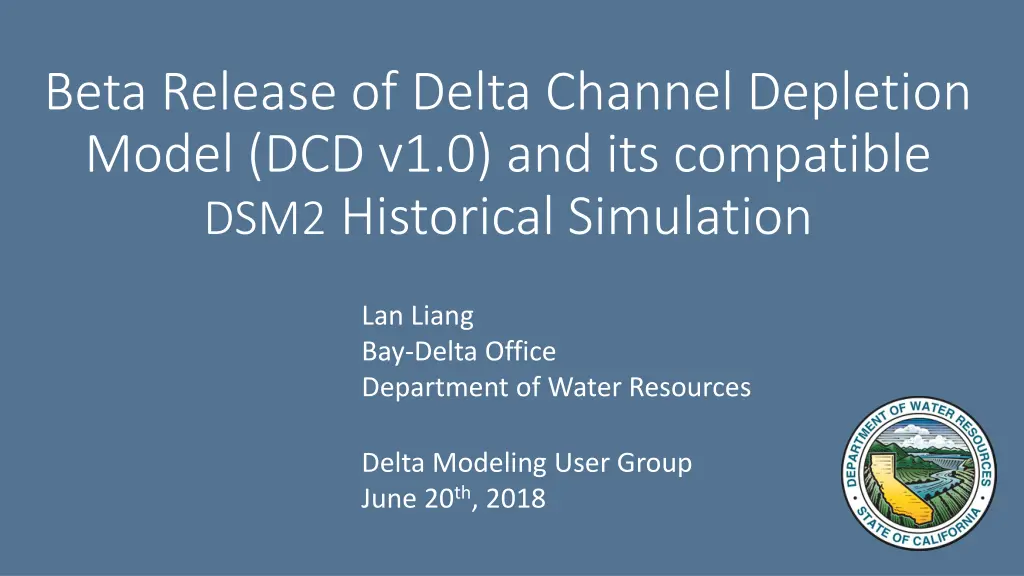 beta release of delta channel depletion model
