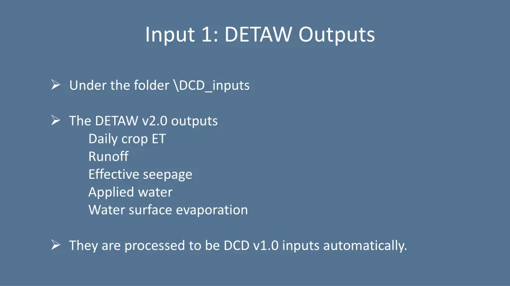 input 1 detaw outputs