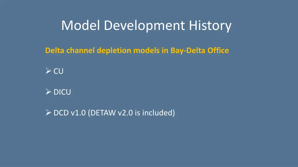model development history