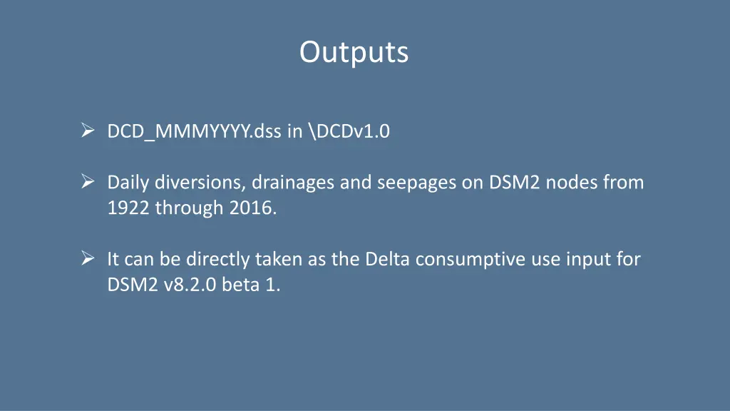 outputs