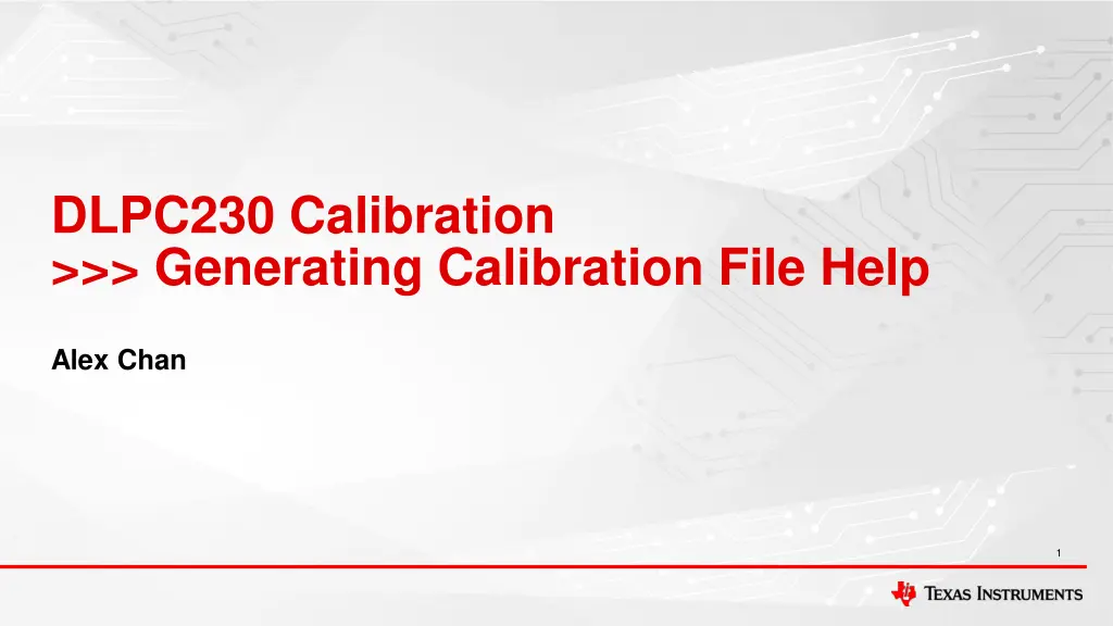 dlpc230 calibration generating calibration file