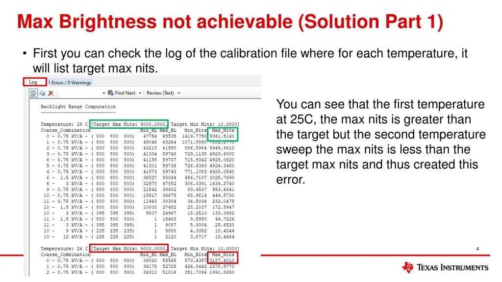 max brightness not achievable solution part 1