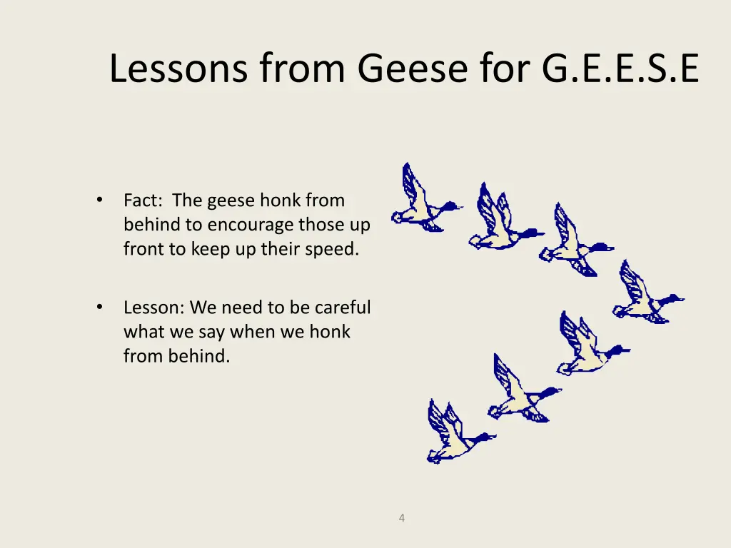 lessons from geese for g e e s e 2