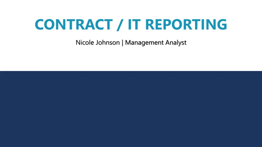 contract it reporting