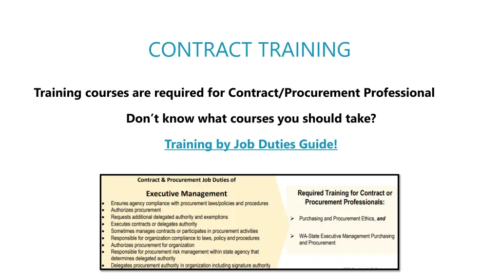 contract training