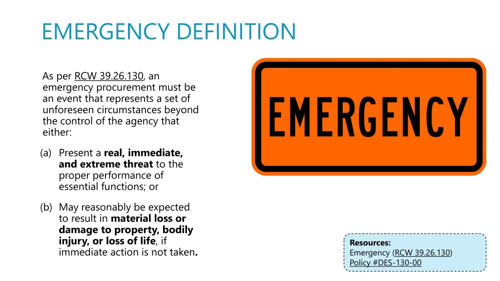 emergency definition