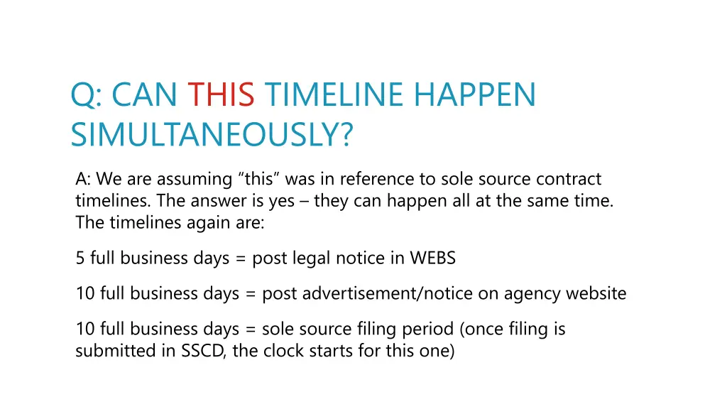 q can this timeline happen simultaneously