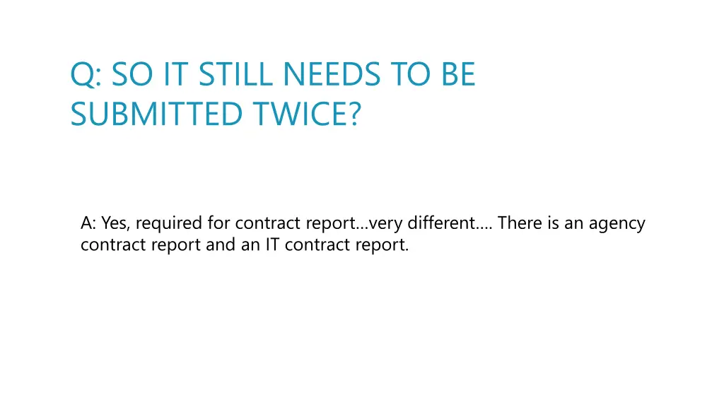 q so it still needs to be submitted twice