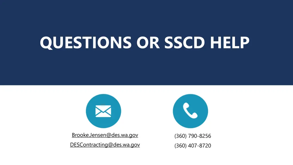 questions or sscd help