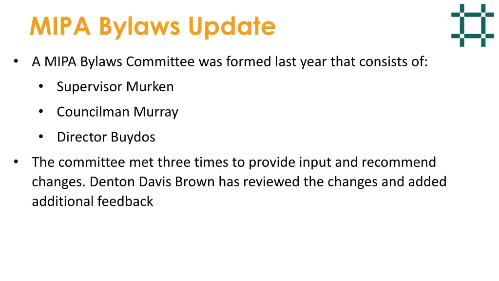 mipa bylaws update