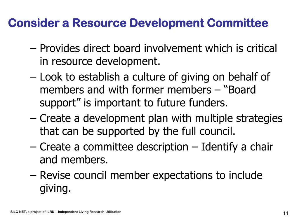 consider a resource development consider