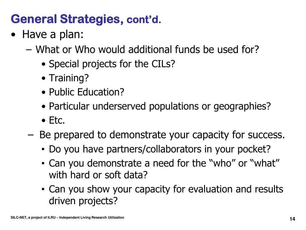 general general strategies strategies cont d