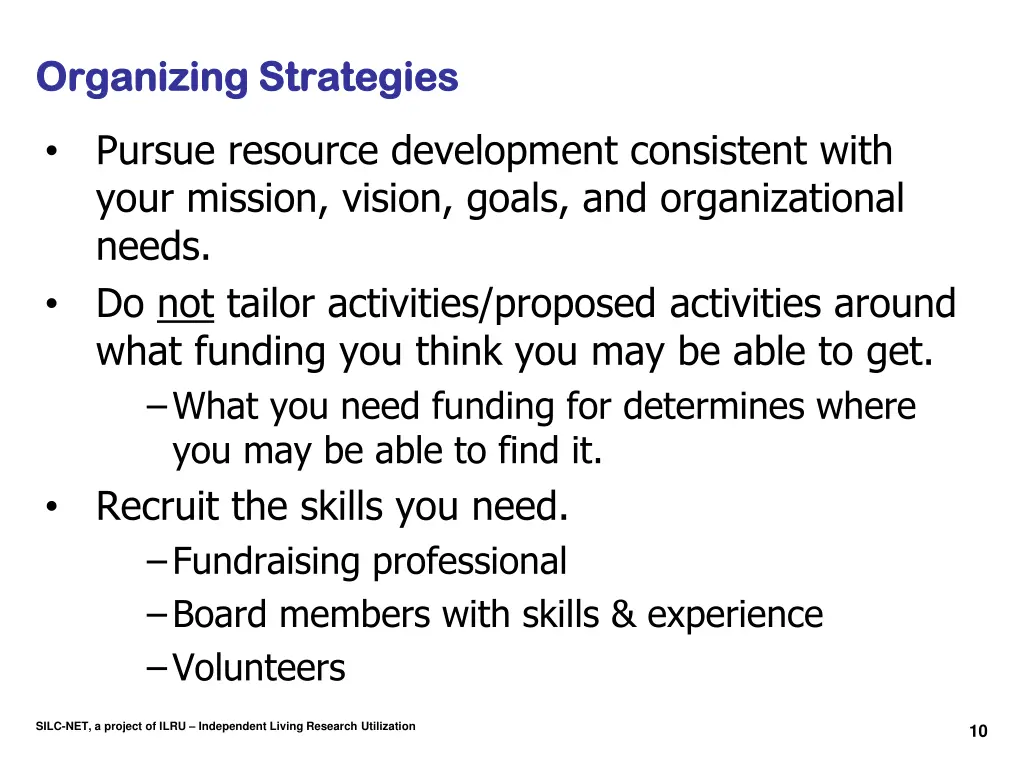 organizing strategies organizing strategies