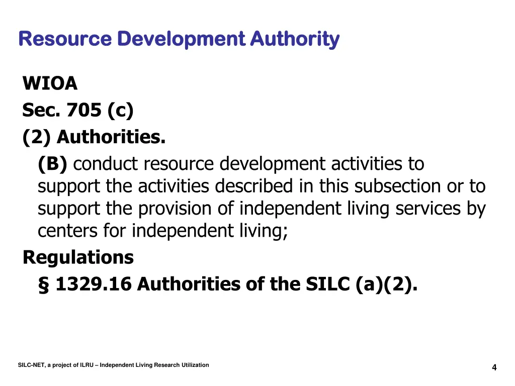 resource development authority resource