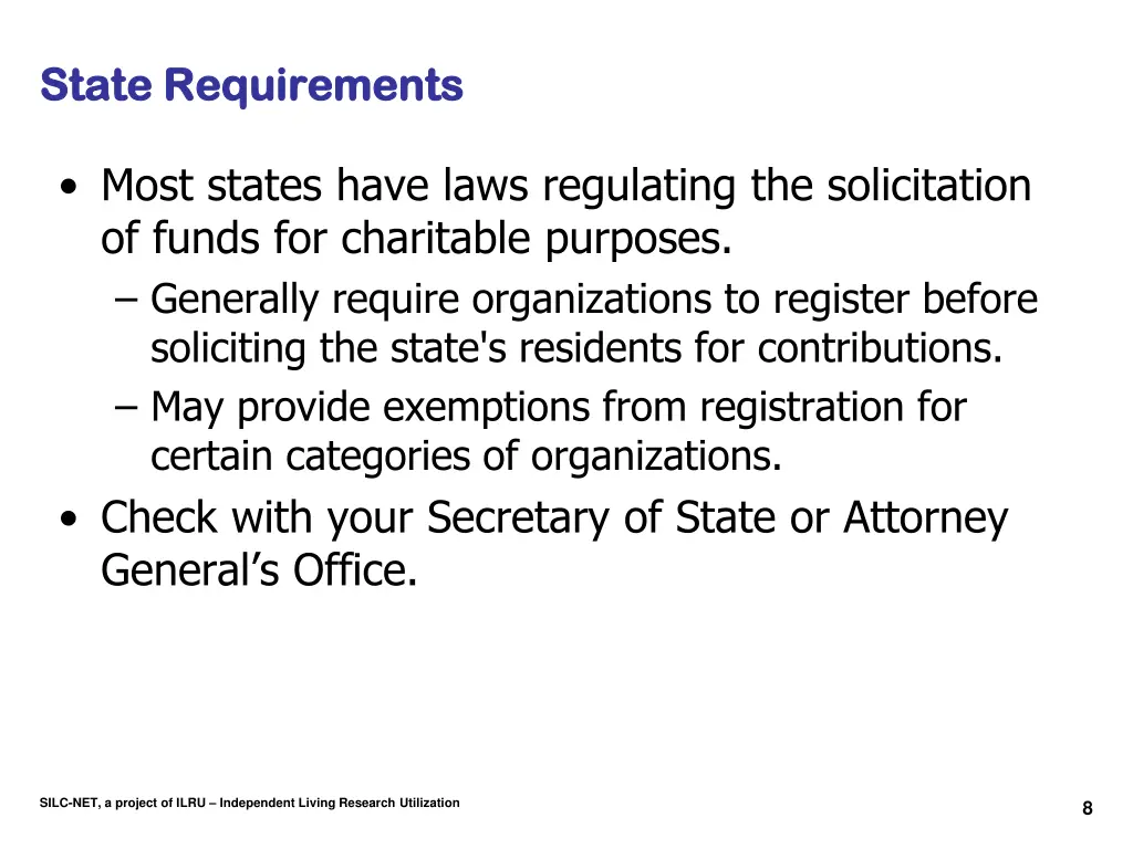 state requirements state requirements