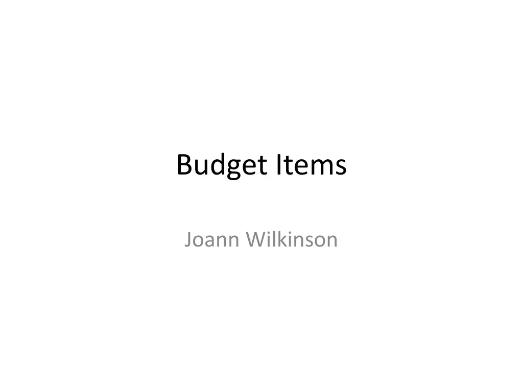 budget items