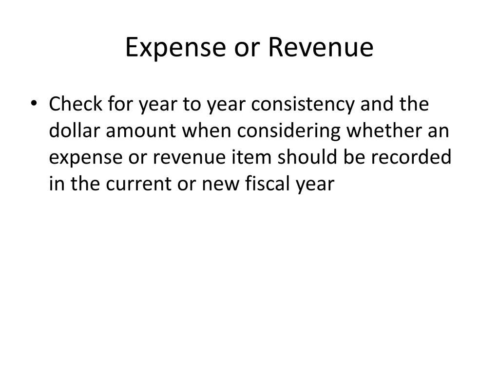 expense or revenue