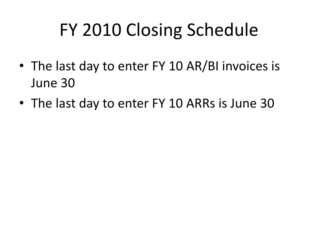 fy 2010 closing schedule 4