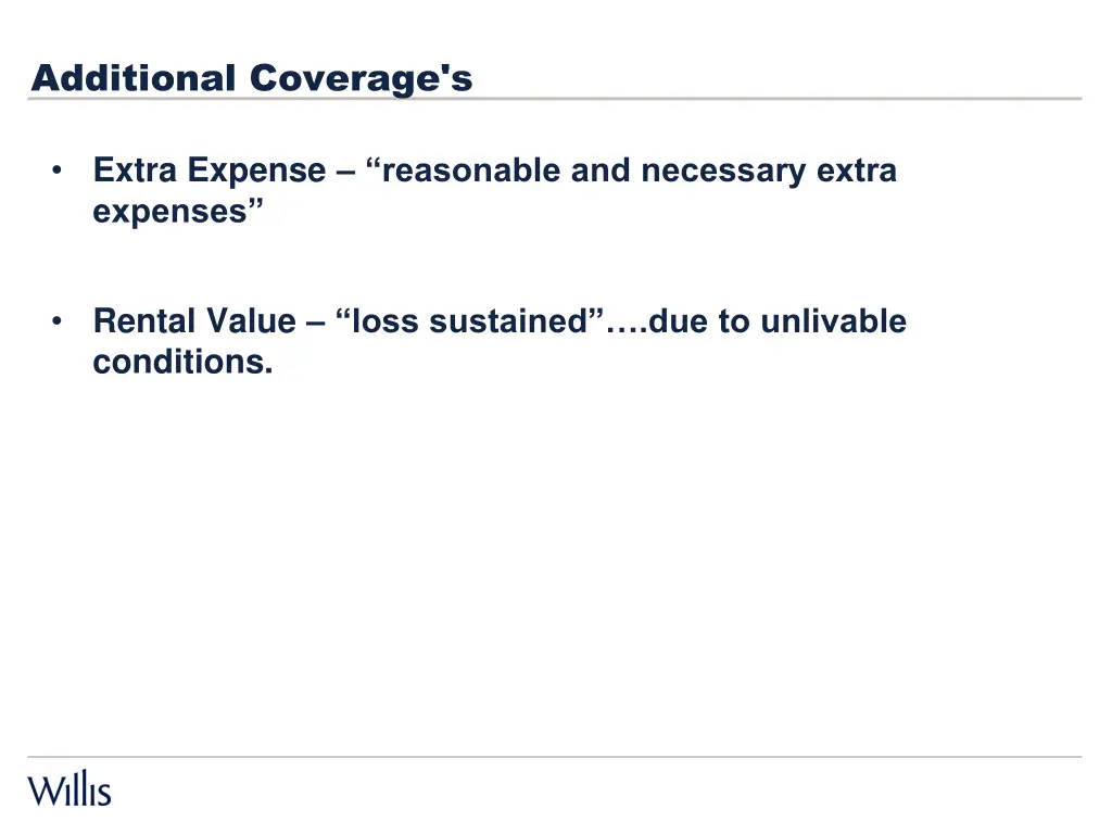 additional coverage s