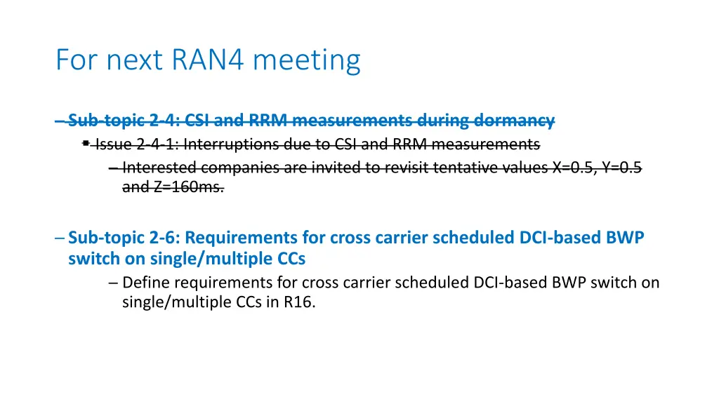 for next ran4 meeting