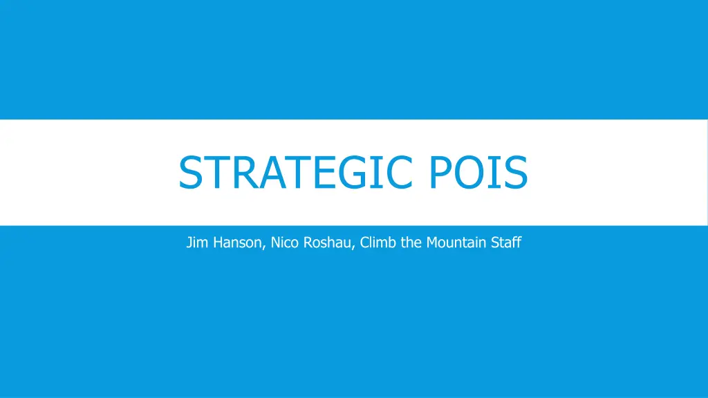 strategic pois