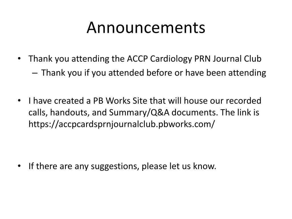 announcements