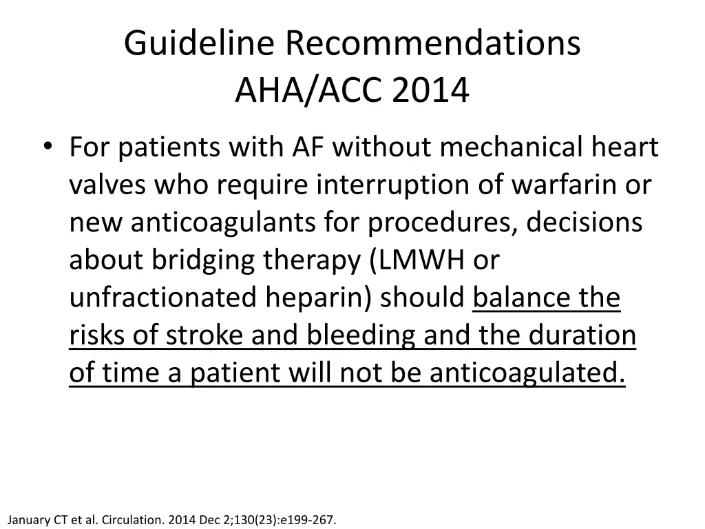 guideline recommendations aha acc 2014