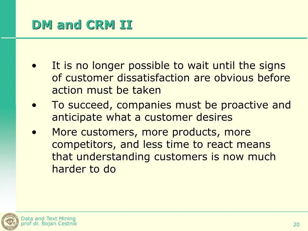 dm and crm ii