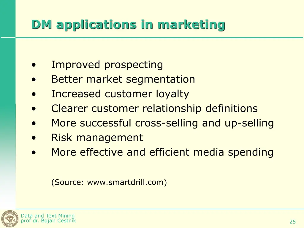 dm applications in marketing
