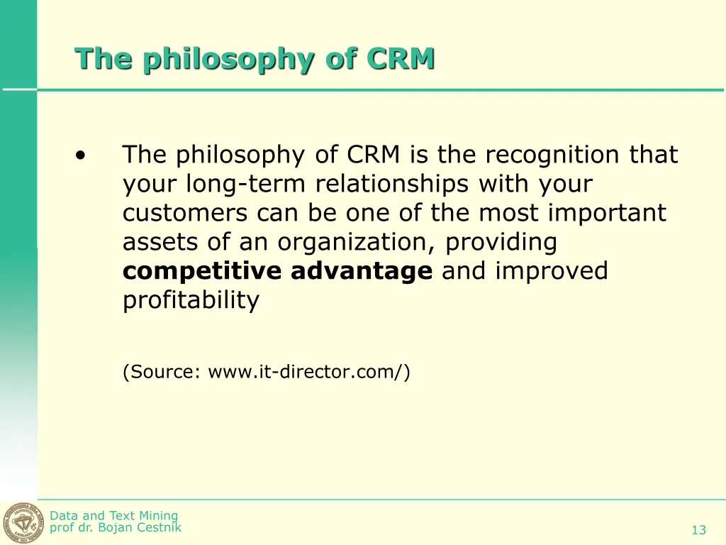 the philosophy of crm
