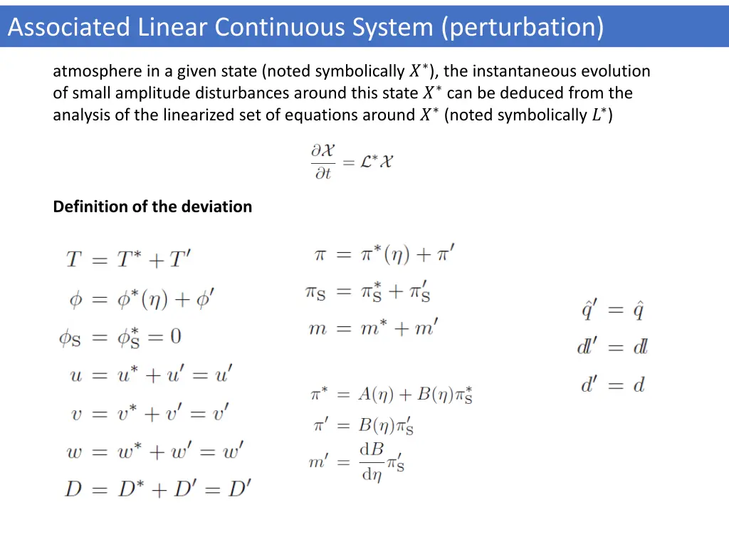 associated linear continuous system perturbation