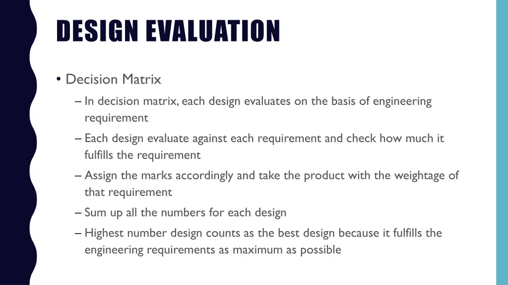 design evaluation